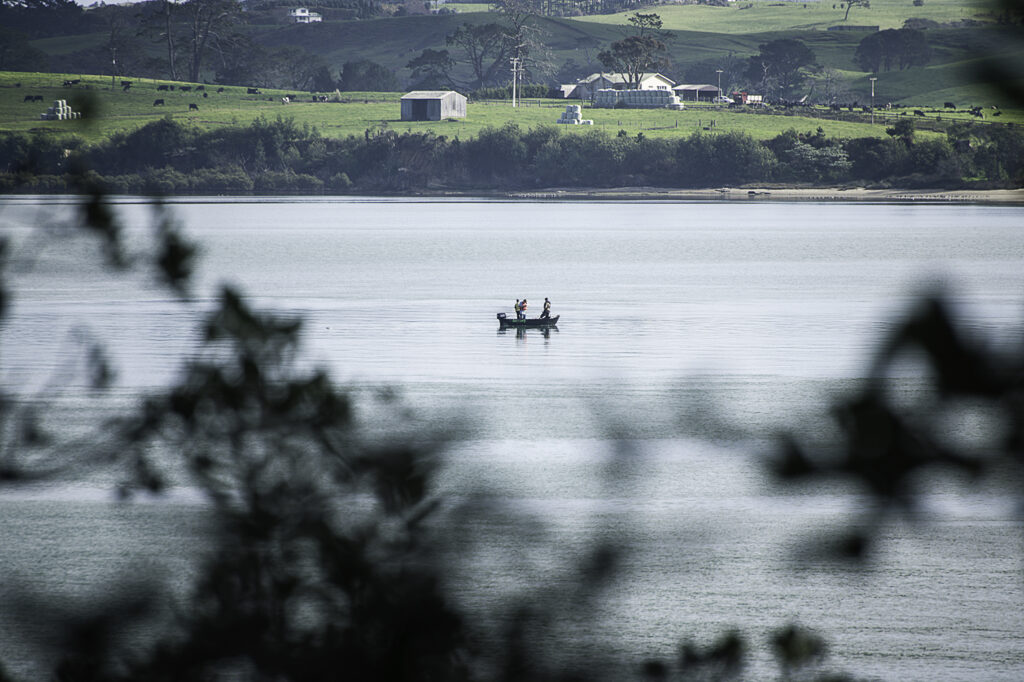 Fishing at Kahawai Point, near Auckland New Zealand